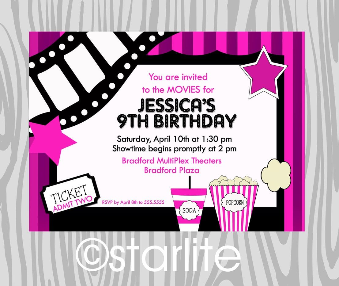 Doc  703268  Movie Invitation Template Free â Printable Movie